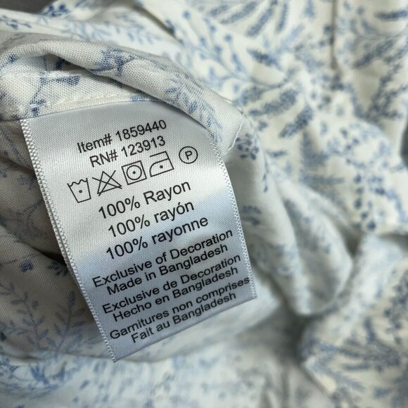 NEW Jachs Girlfriend Women's XS Blue & White Button-Up Sleeveless Blouse - Picture 6 of 8